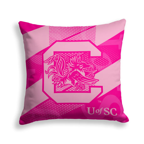 Pixsona South Carolina Gamecocks Pink Motion Throw Pillow