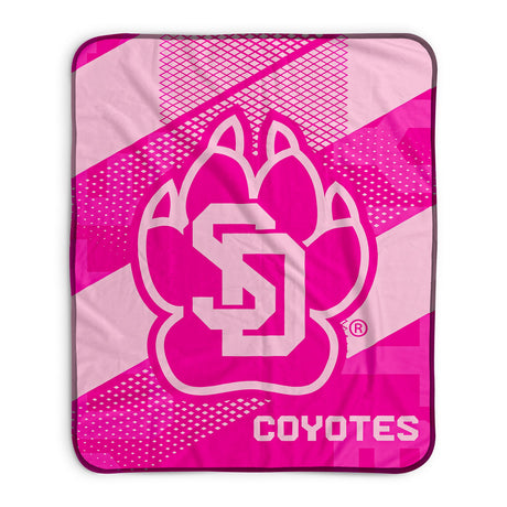 Pixsona South Dakota Coyotes Pink Motion Pixel Fleece Blanket