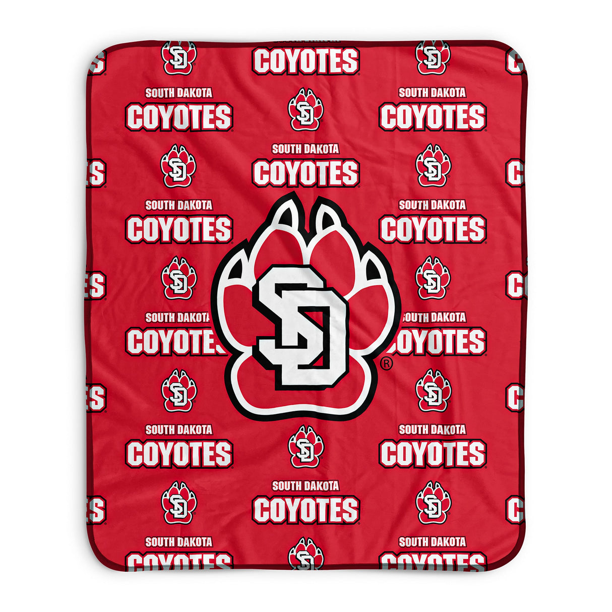 Pixsona South Dakota Coyotes Repeat Pixel Fleece Blanket