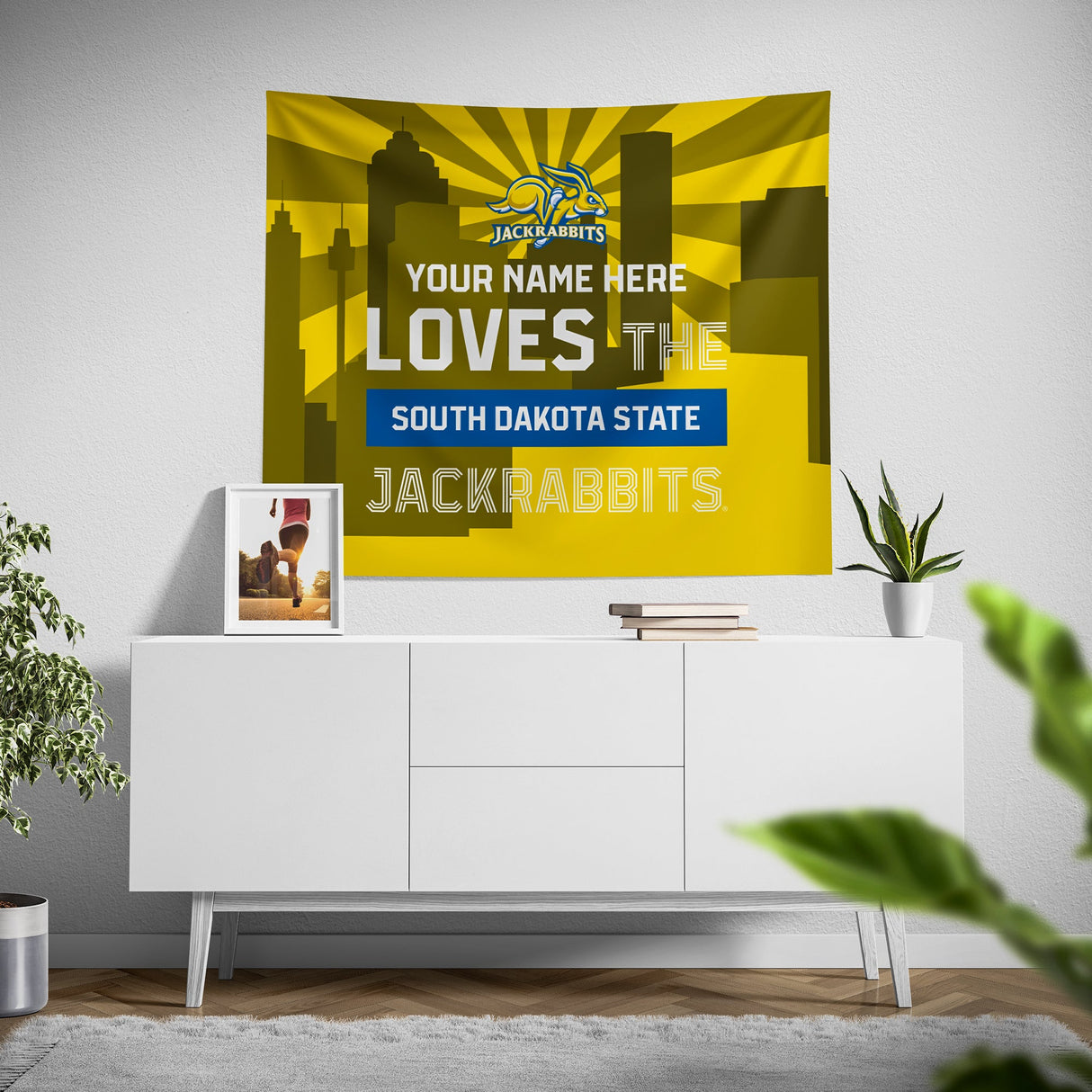 Pixsona South Dakota State Jackrabbits Skyline Tapestry | Personalized | Custom