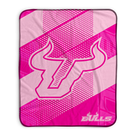 Pixsona South Florida Bulls Pink Motion Pixel Fleece Blanket