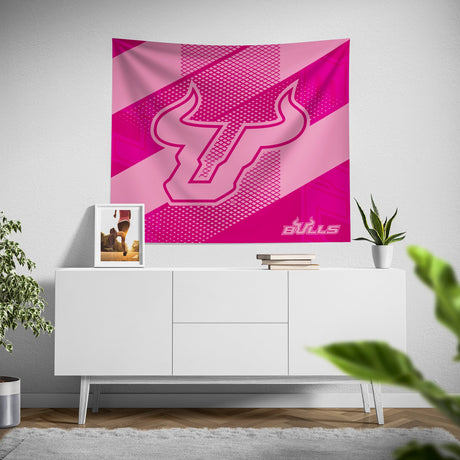 Pixsona South Florida Bulls Pink Motion Tapestry