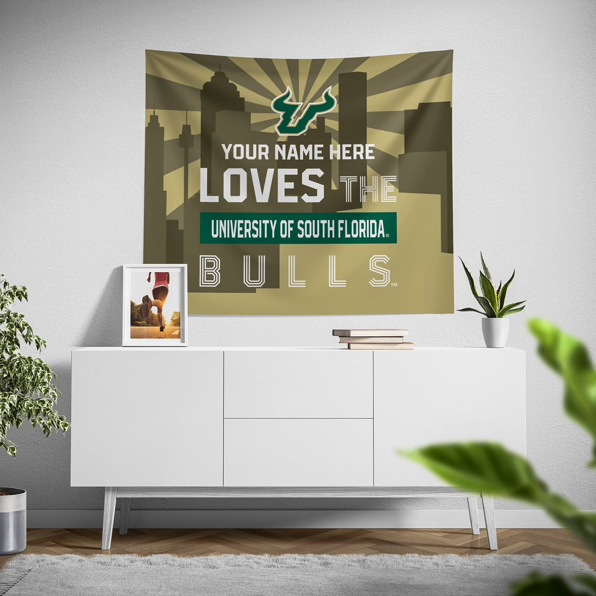 Pixsona South Florida Bulls Skyline Tapestry | Personalized | Custom