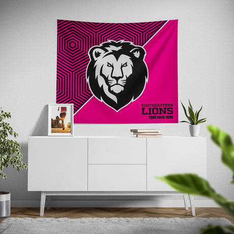 Pixsona Southeastern Louisiana Lions Pink Implosion Tapestry | Personalized | Custom