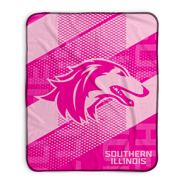 Pixsona Southern Illinois Salukis Pink Motion Pixel Fleece Blanket