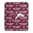 Pixsona Southern Illinois Salukis Repeat Pixel Fleece Blanket