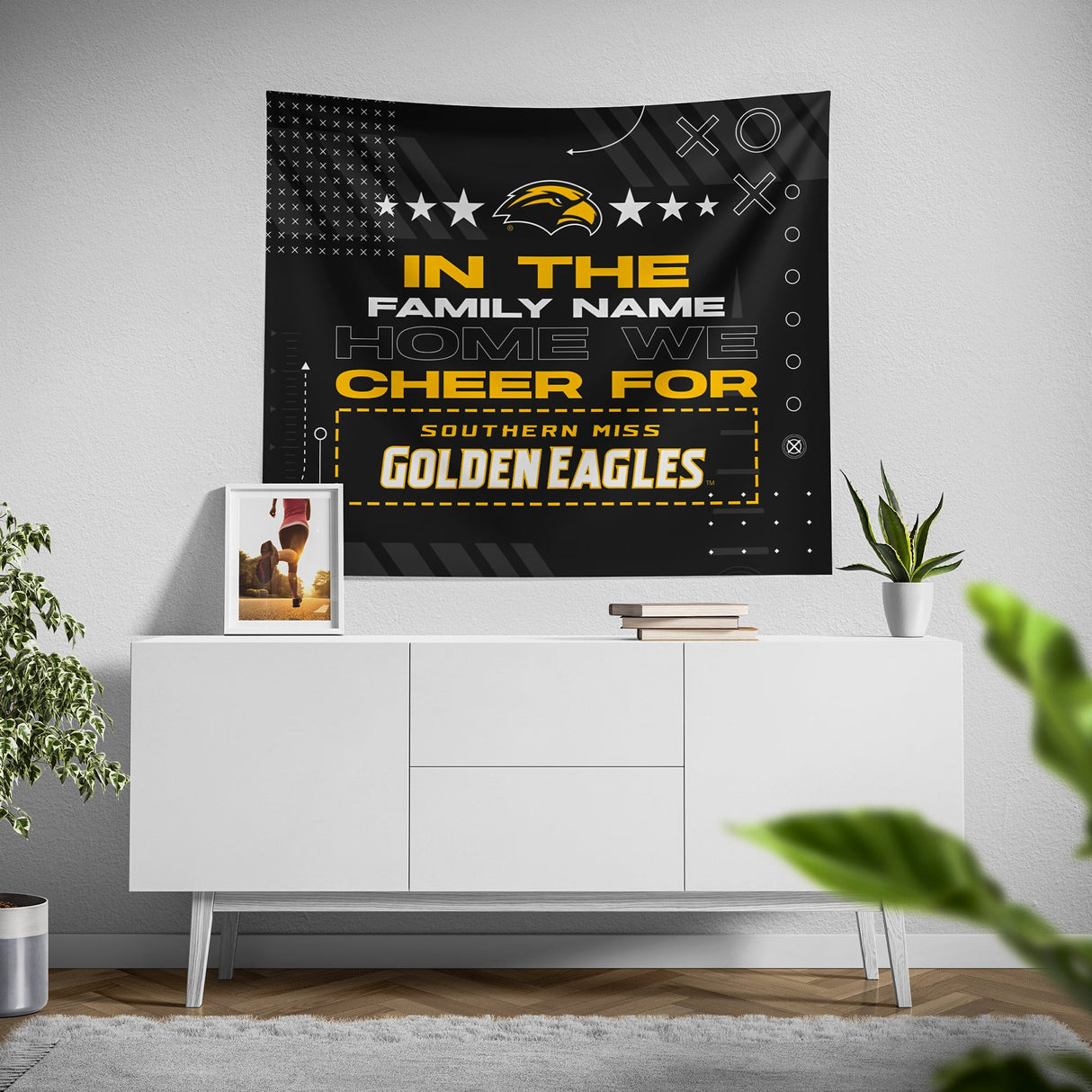 Pixsona Southern Miss Golden Eagles Cheer Tapestry | Personalized | Custom