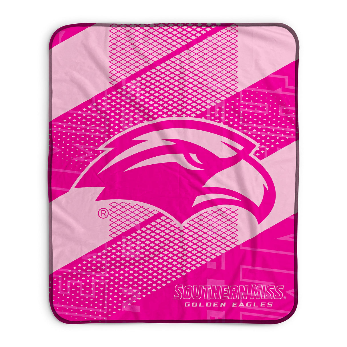 Pixsona Southern Miss Golden Eagles Pink Motion Pixel Fleece Blanket