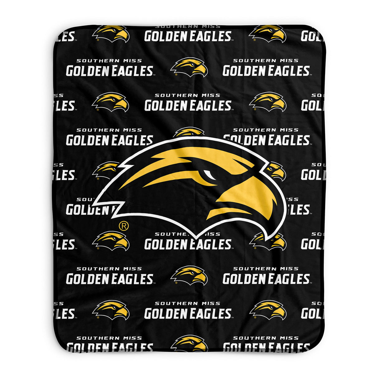 Pixsona Southern Miss Golden Eagles Repeat Pixel Fleece Blanket