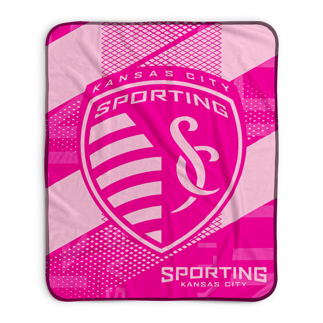 Pixsona Sporting Kansas City Pink Motion Pixel Fleece Blanket