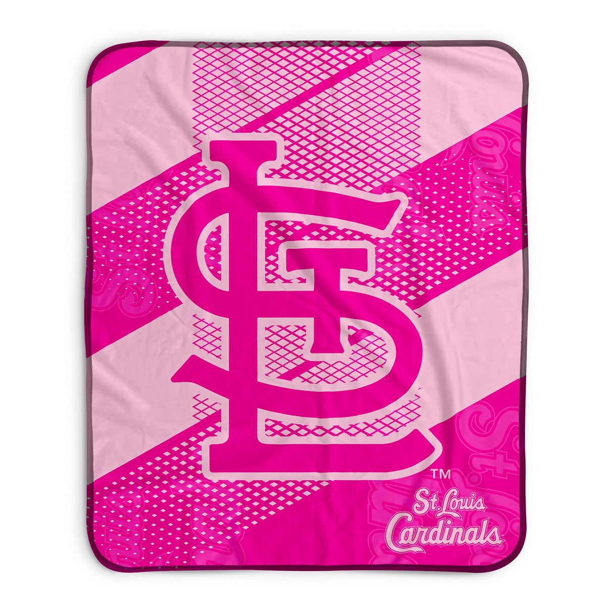 Pixsona St. Louis Cardinals Pink Motion Pixel Fleece Blanket