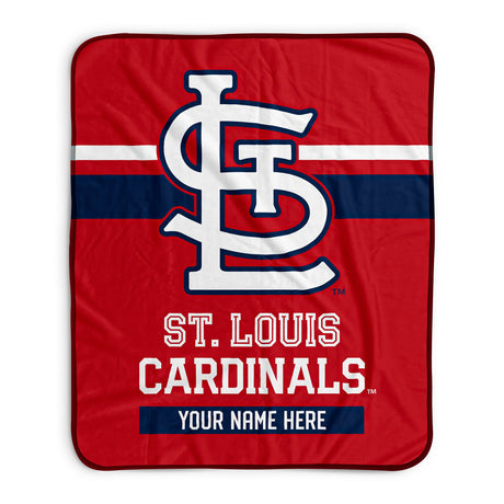 Pixsona St. Louis Cardinals Stripes Pixel Fleece Blanket | Personalized | Custom