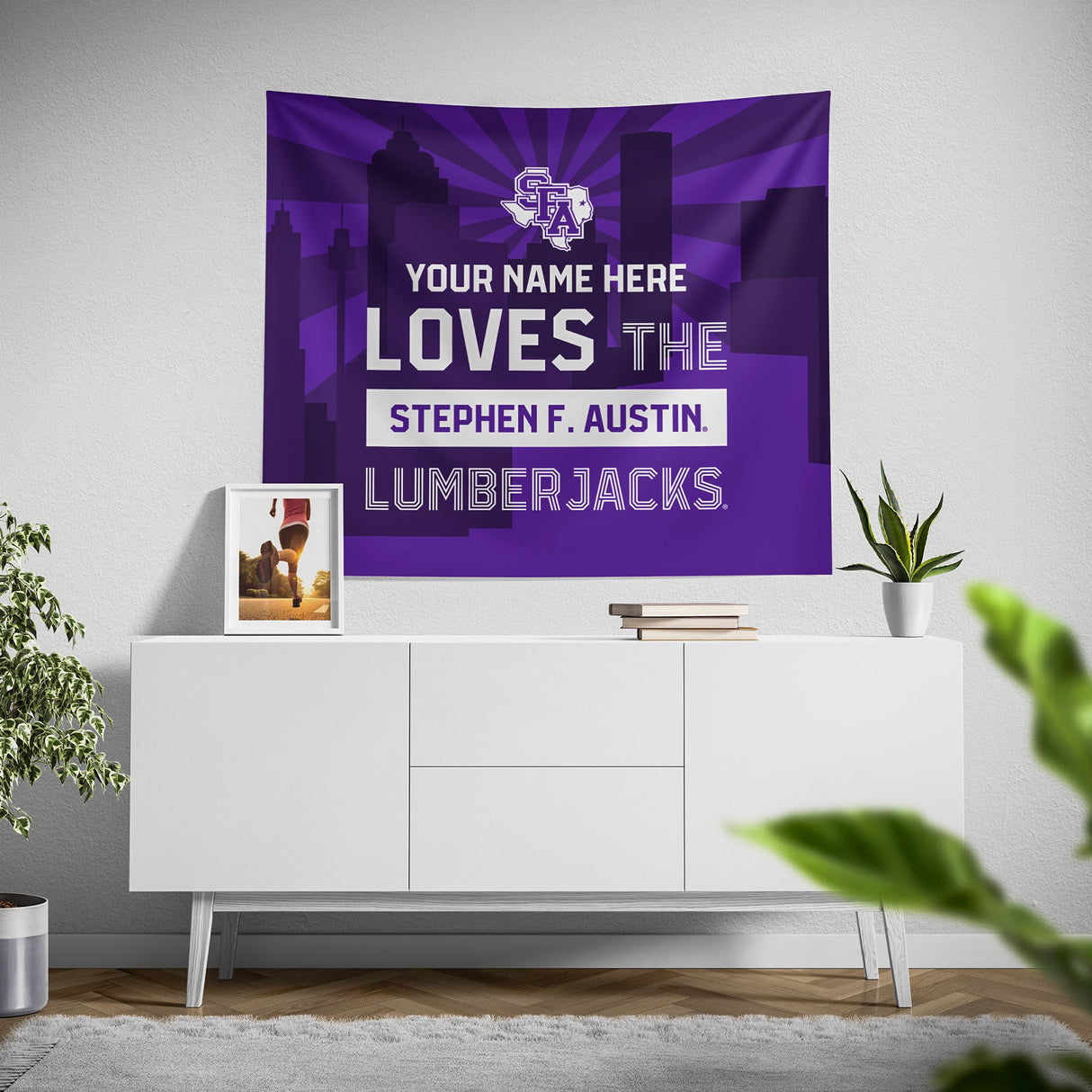 Pixsona Stephen F Austin Lumberjacks Skyline Tapestry | Personalized | Custom