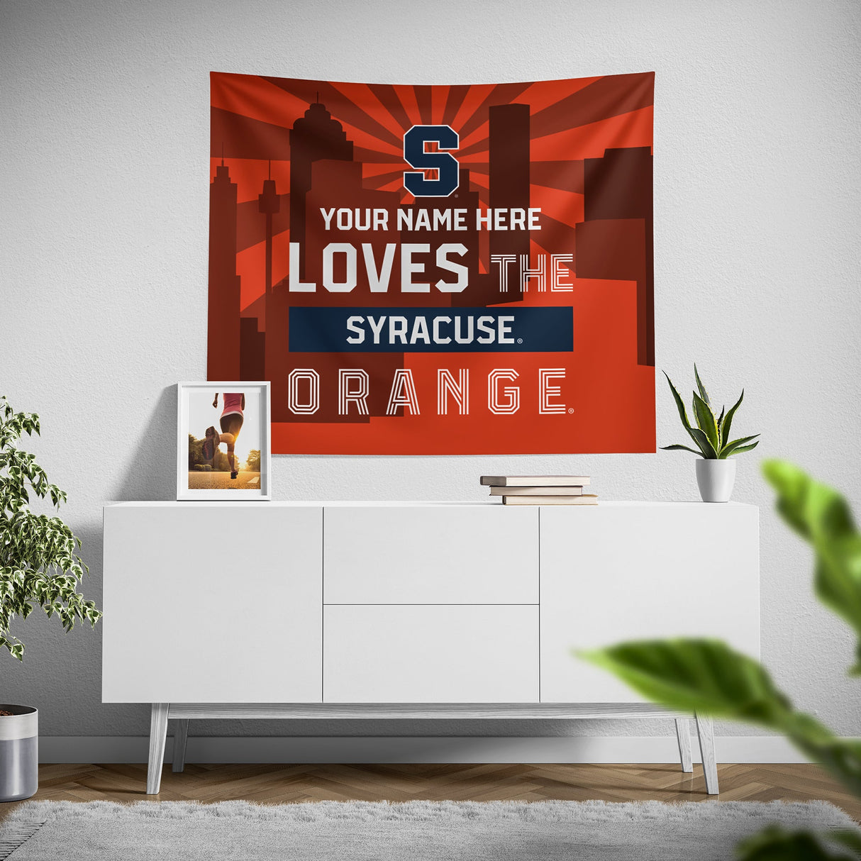 Pixsona Syracuse Orange Skyline Tapestry | Personalized | Custom