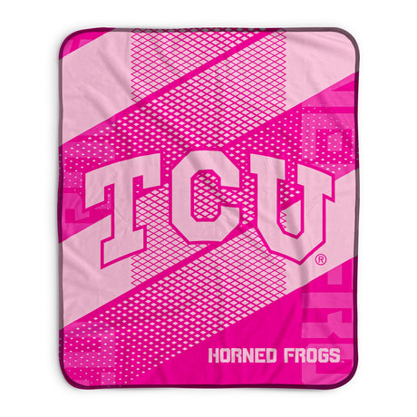 Pixsona TCU Horned Frogs Pink Motion Pixel Fleece Blanket