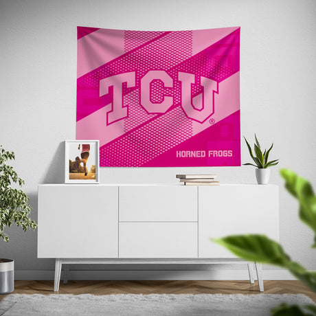 Pixsona TCU Horned Frogs Pink Motion Tapestry