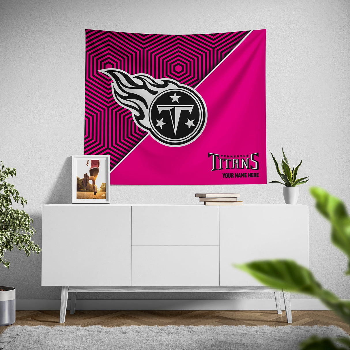 Pixsona Tennessee Titans Pink Implosion Tapestry | Personalized | Custom