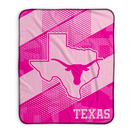 Pixsona Texas Longhorns Pink Motion Pixel Fleece Blanket