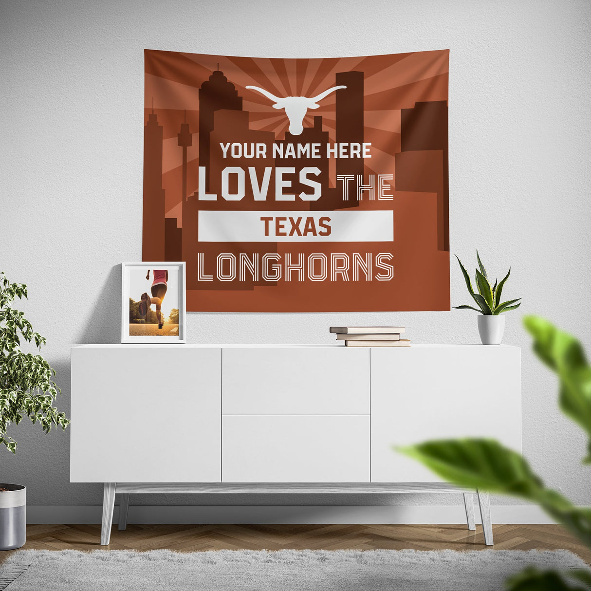 Pixsona Texas Longhorns Skyline Tapestry | Personalized | Custom