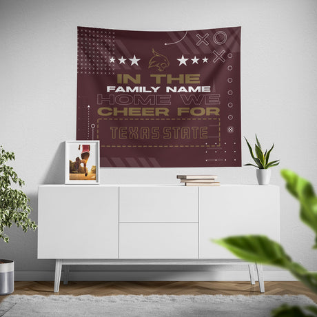 Pixsona Texas State Bobcats Cheer Tapestry | Personalized | Custom