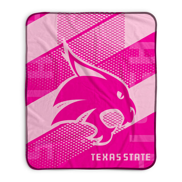 Pixsona Texas State Bobcats Pink Motion Pixel Fleece Blanket