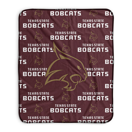 Pixsona Texas State Bobcats Repeat Pixel Fleece Blanket