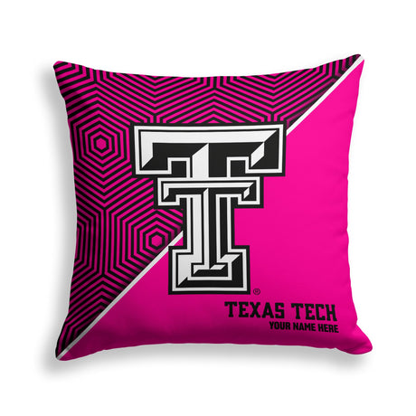 Pixsona Texas Tech Red Raiders Pink Implosion Throw Pillow | Personalized | Custom