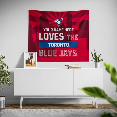 Pixsona Toronto Blue Jays Skyline Tapestry | Personalized | Custom