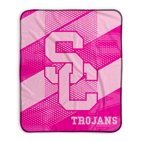 Pixsona USC Trojans Pink Motion Pixel Fleece Blanket