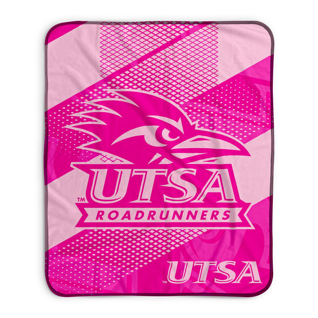 Pixsona UTSA Roadrunners Pink Motion Pixel Fleece Blanket