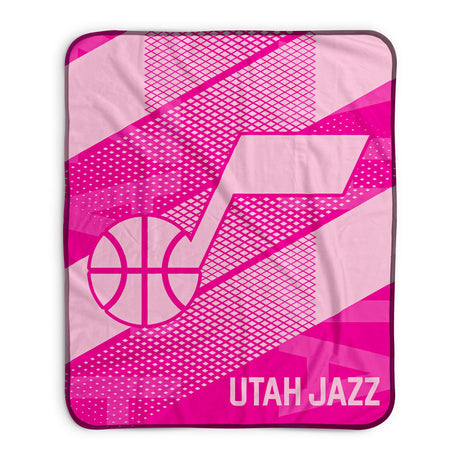 Pixsona Utah Jazz Pink Motion Pixel Fleece Blanket