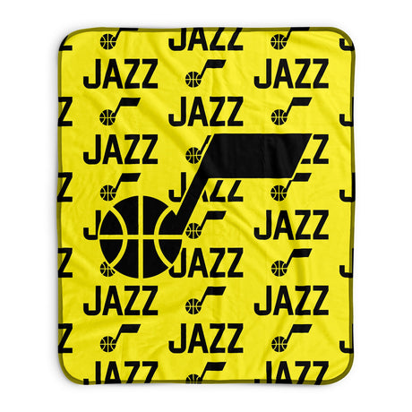 Pixsona Utah Jazz Repeat Pixel Fleece Blanket