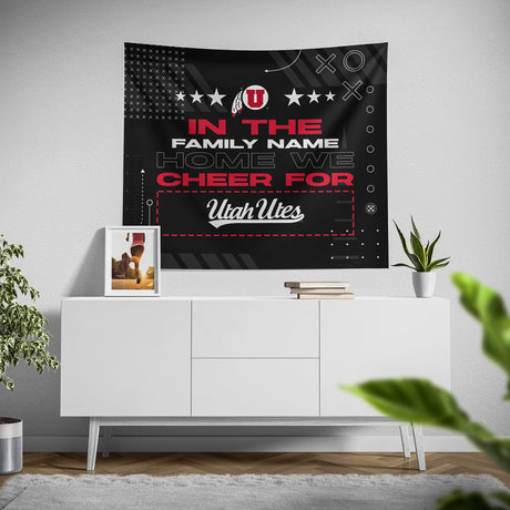 Pixsona Utah Utes Cheer Tapestry | Personalized | Custom