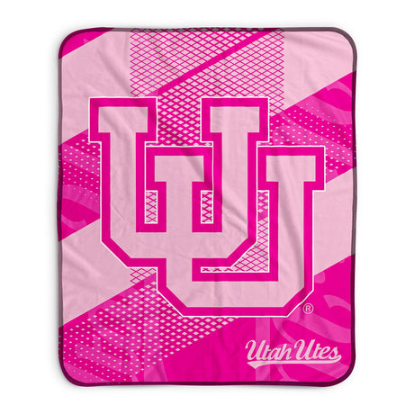 Pixsona Utah Utes Pink Motion Pixel Fleece Blanket