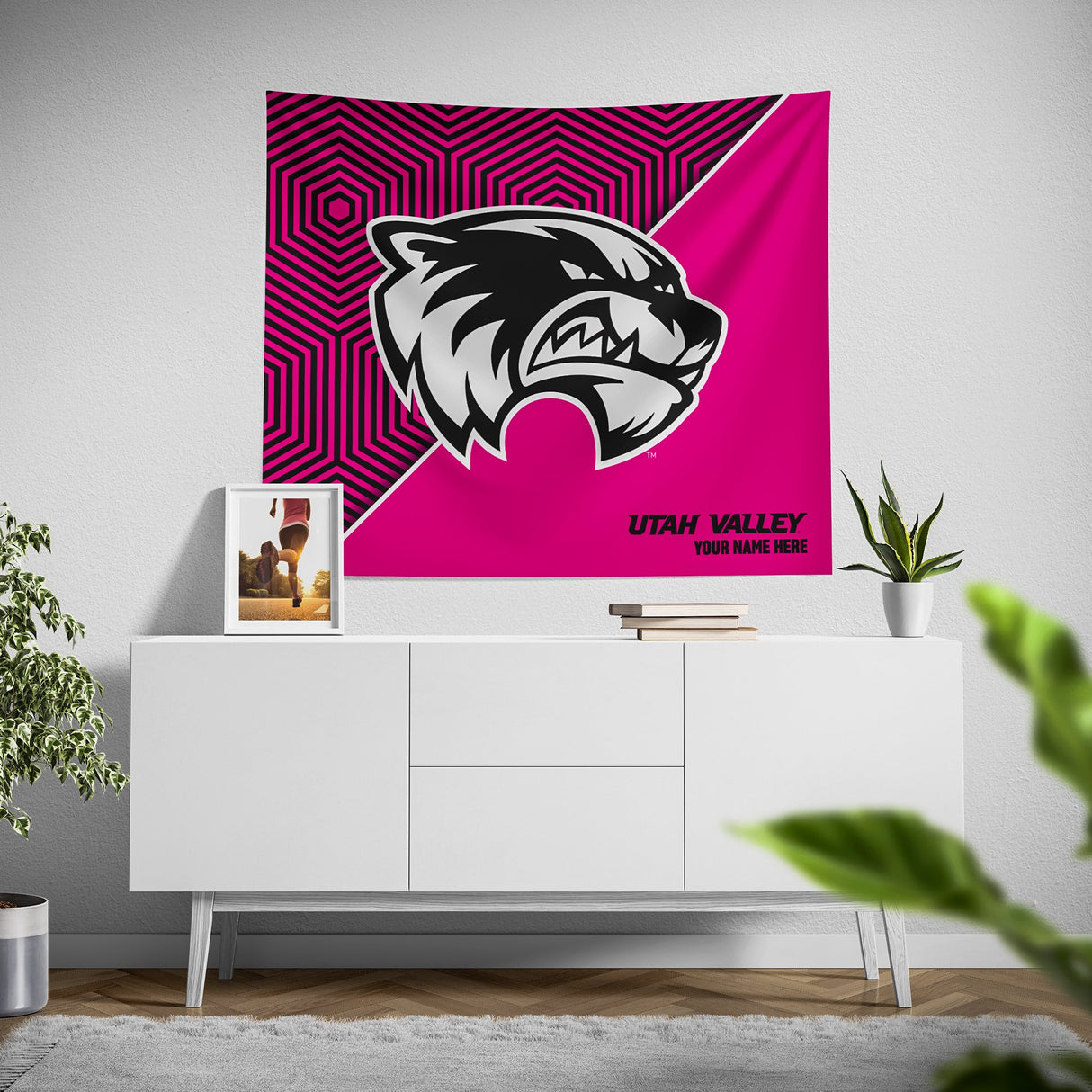 Pixsona Utah Valley Wolverines Pink Implosion Tapestry | Personalized | Custom