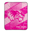 Pixsona Utah Valley Wolverines Pink Motion Pixel Fleece Blanket