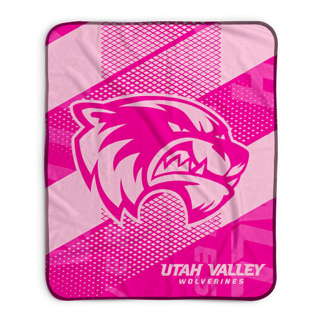 Pixsona Utah Valley Wolverines Pink Motion Pixel Fleece Blanket