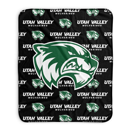 Pixsona Utah Valley Wolverines Repeat Pixel Fleece Blanket