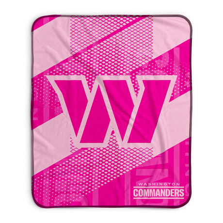 Pixsona Washington Commanders Pink Motion Pixel Fleece Blanket