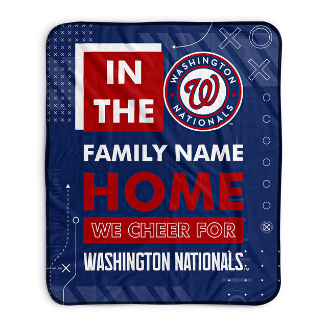 Pixsona Washington Nationals Cheer Pixel Fleece Blanket | Personalized | Custom