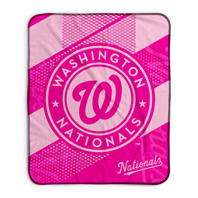 Pixsona Washington Nationals Pink Motion Pixel Fleece Blanket