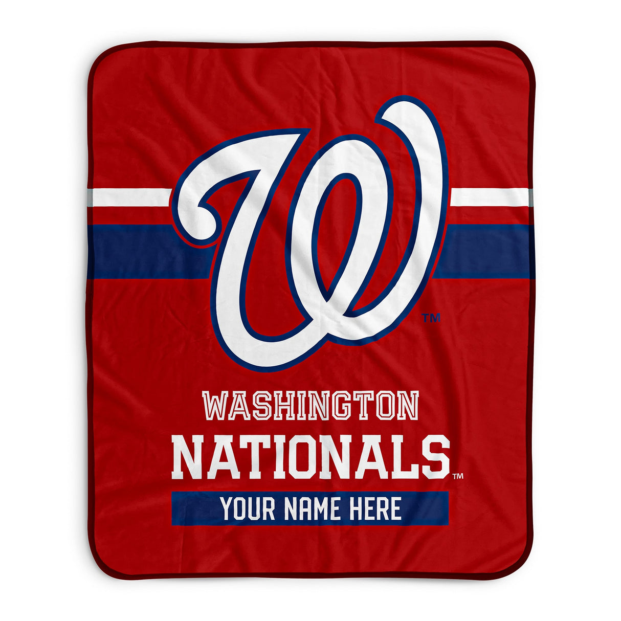 Pixsona Washington Nationals Stripes Pixel Fleece Blanket | Personalized | Custom