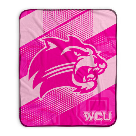 Pixsona Western Carolina Catamounts Pink Motion Pixel Fleece Blanket