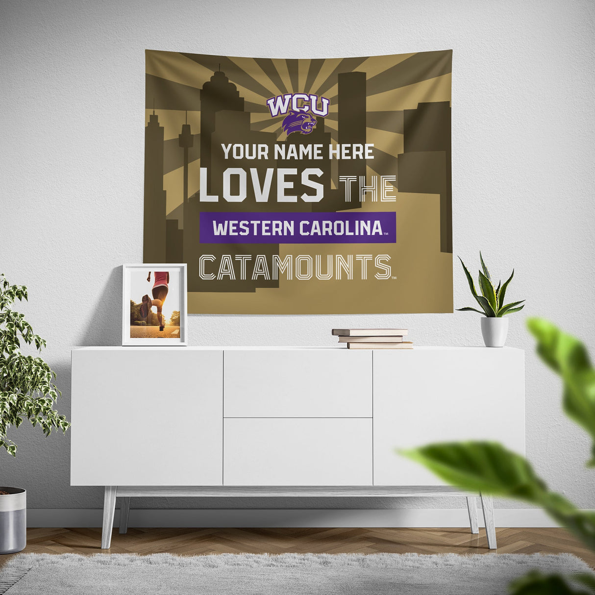 Pixsona Western Carolina Catamounts Skyline Tapestry | Personalized | Custom