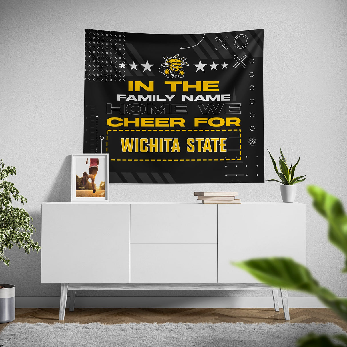 Pixsona Wichita State Shockers Cheer Tapestry | Personalized | Custom