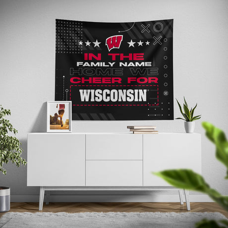 Pixsona Wisconsin Badgers Cheer Tapestry | Personalized | Custom