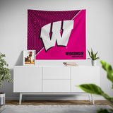 Pixsona Wisconsin Badgers Pink Implosion Tapestry | Personalized | Custom