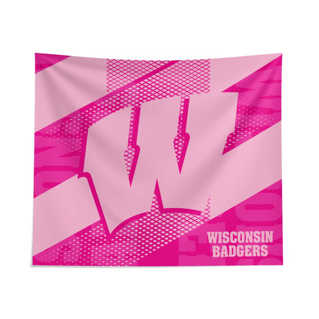 Pixsona Wisconsin Badgers Pink Motion Tapestry