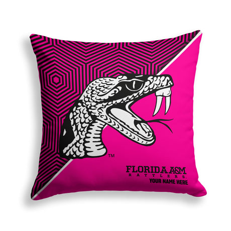 Pixsona FAMU Rattlers Pink Implosion Throw Pillow | Personalized | Custom