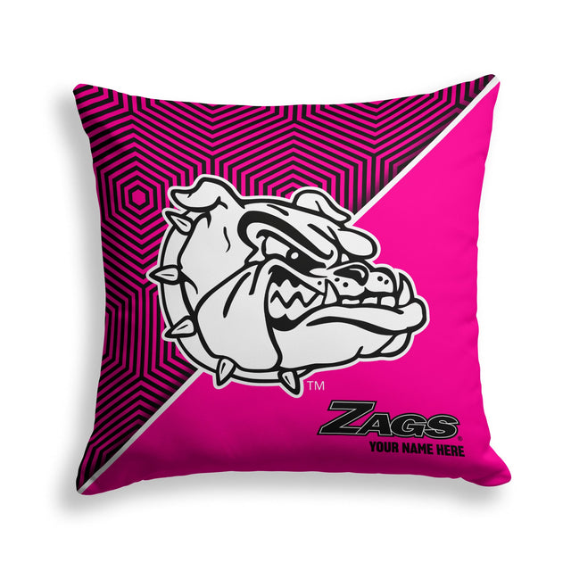 Pixsona Gonzaga Bulldogs Pink Implosion Throw Pillow | Personalized | Custom